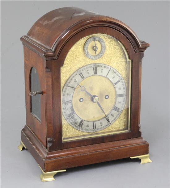 An Edwardian mahogany small bracket clock, 11in.